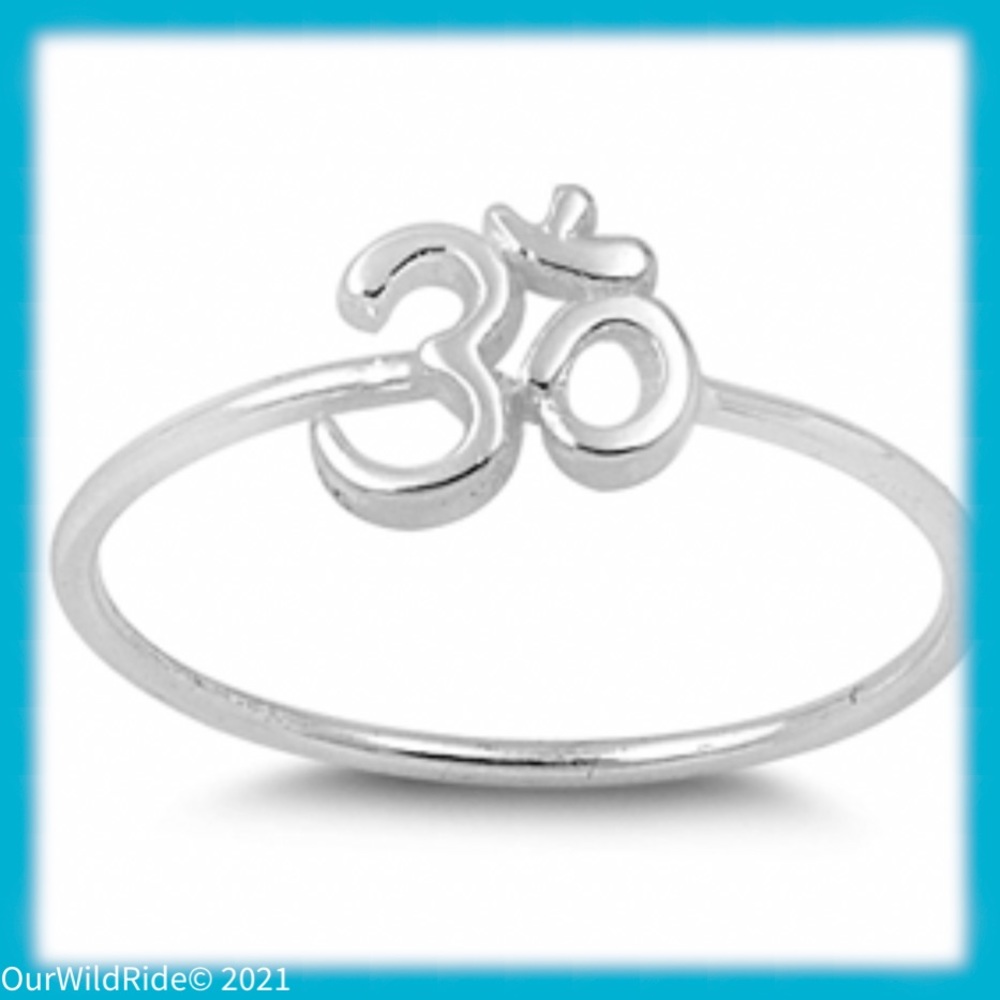Sterling Silver Dainty‎ Om Ring